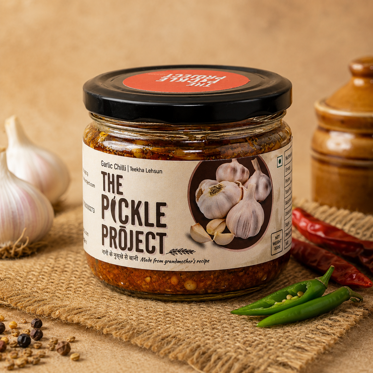 Homemade Garlic & Chilli Pickle (Lehsun Mirch Ka Achar)