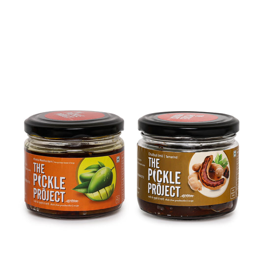 Mango & Tamarind Pickle Duo – Tangy Delight (2×300 g Jars) | 100% Natural & Preservative-Free
