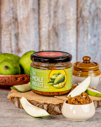 Sweet & Tangy Chundo/Gorkeri + Khatta Mango Achar | Homemade Mango Pickle Duo (2×300 g Jars)