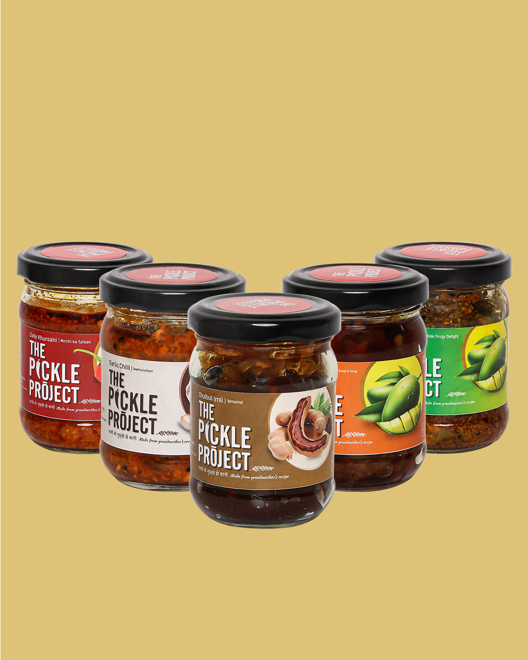 Darjeeling Homemade Pickle Sample Pack – 5 Flavours × 100 g | 100% Natural, No Preservatives